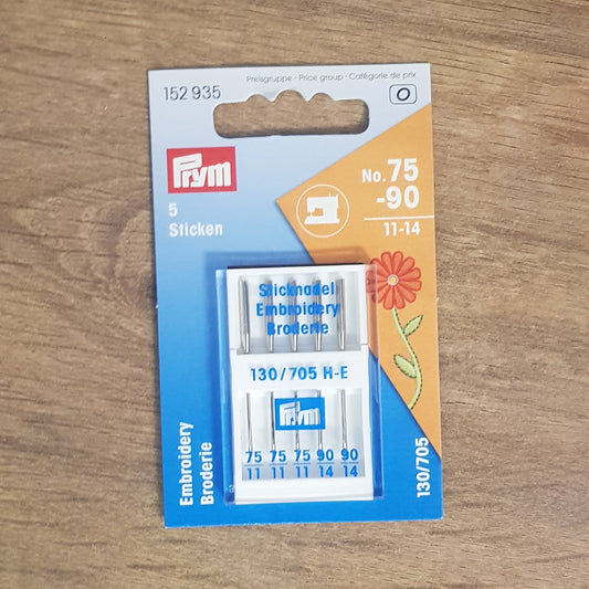 Prym Embroidery Machine Needles (75 - 90) - 5pcs