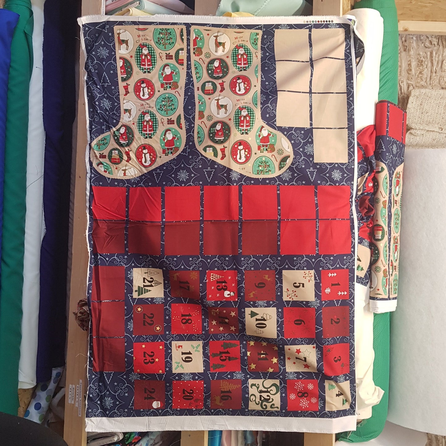 Christmas Stocking Cotton Panel Fabric