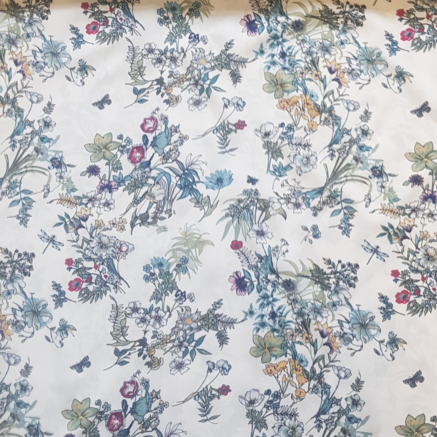 Wildflower Print Viscose Fabric - Various Colours