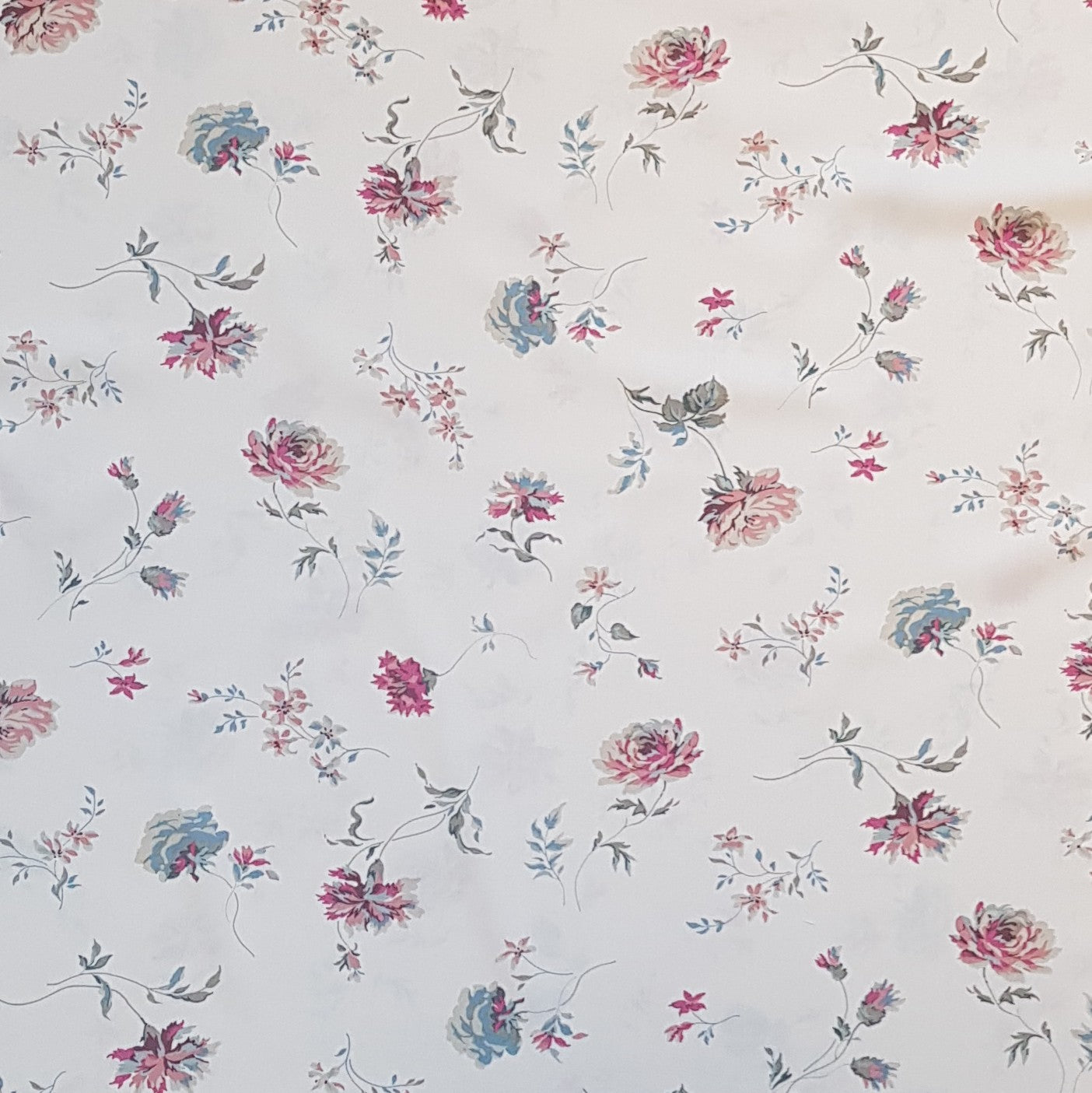 Large Floral Print Viscose Fabric