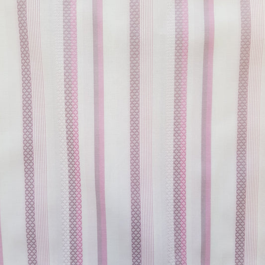 Pink, Purple And White Stripe Cotton Fabric.