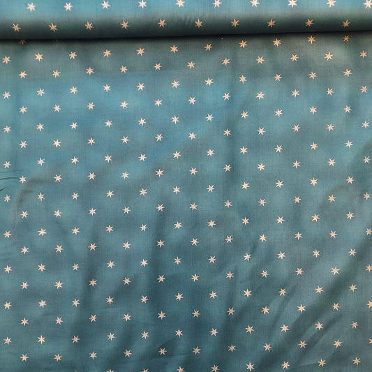 Gold Stars Christmas Cotton Fabric- Various Colours