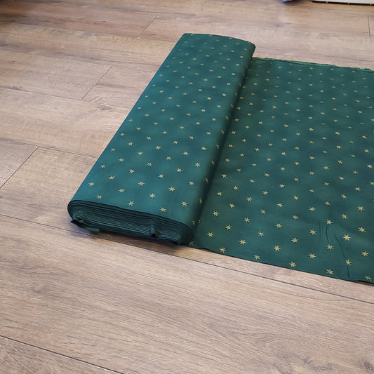 Gold Stars Christmas Cotton Fabric- Various Colours