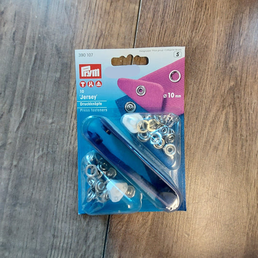 Prym Open Press Fasteners for Jersey in Silver - 10mm