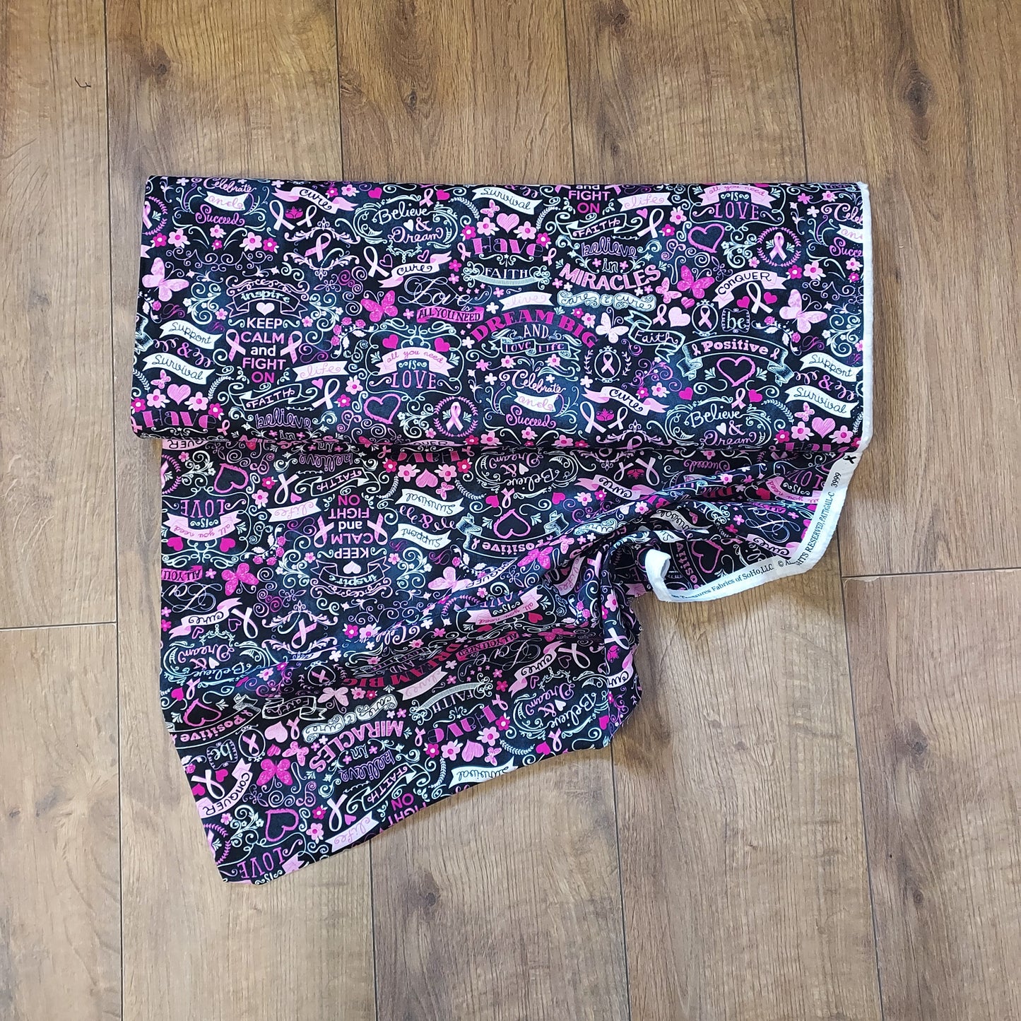 Timeless Treasures 'Think Pink' Positive Motif Cotton Fabric