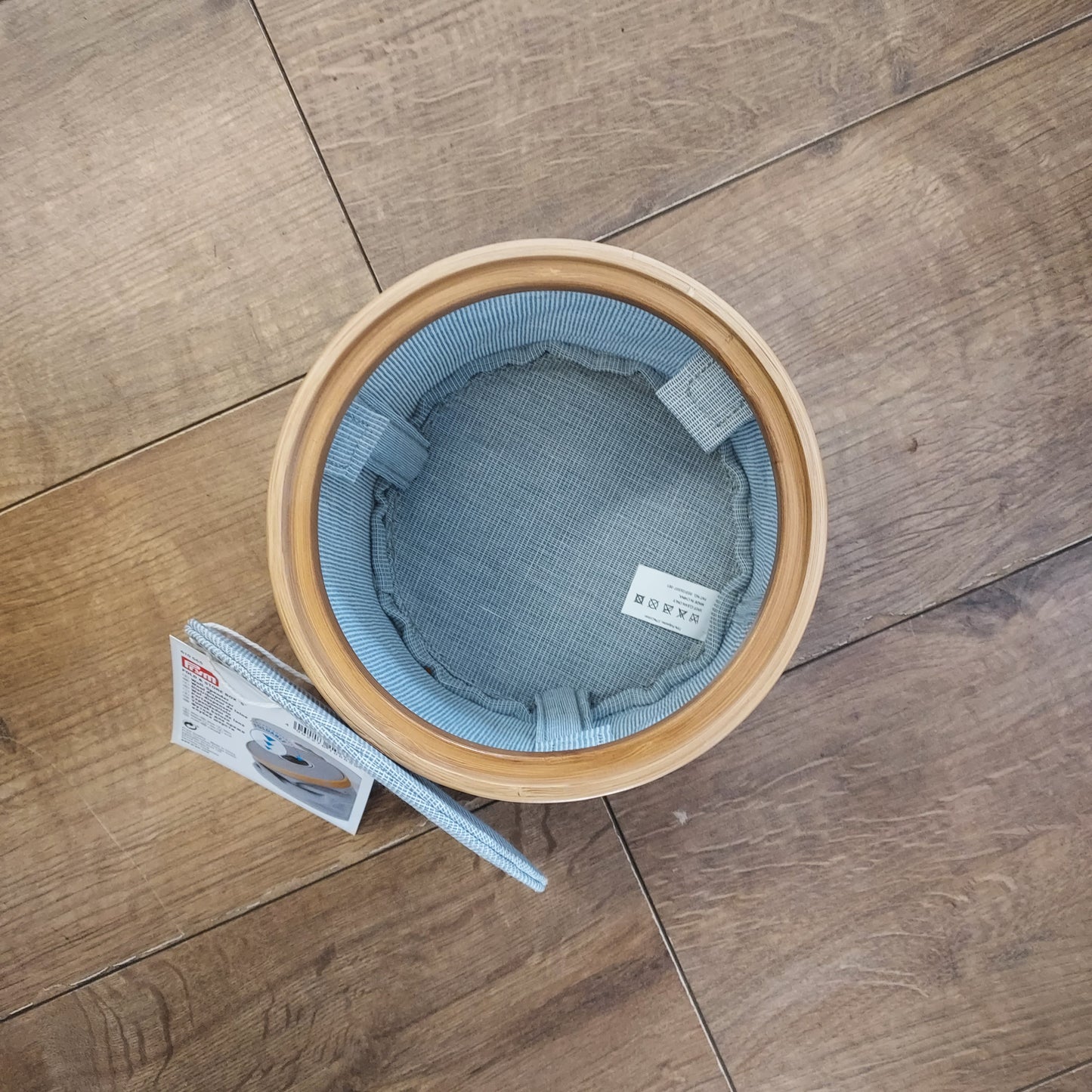 Prym Box Canvas & Bamboo Range - Foldable Grey Wool Dispenser
