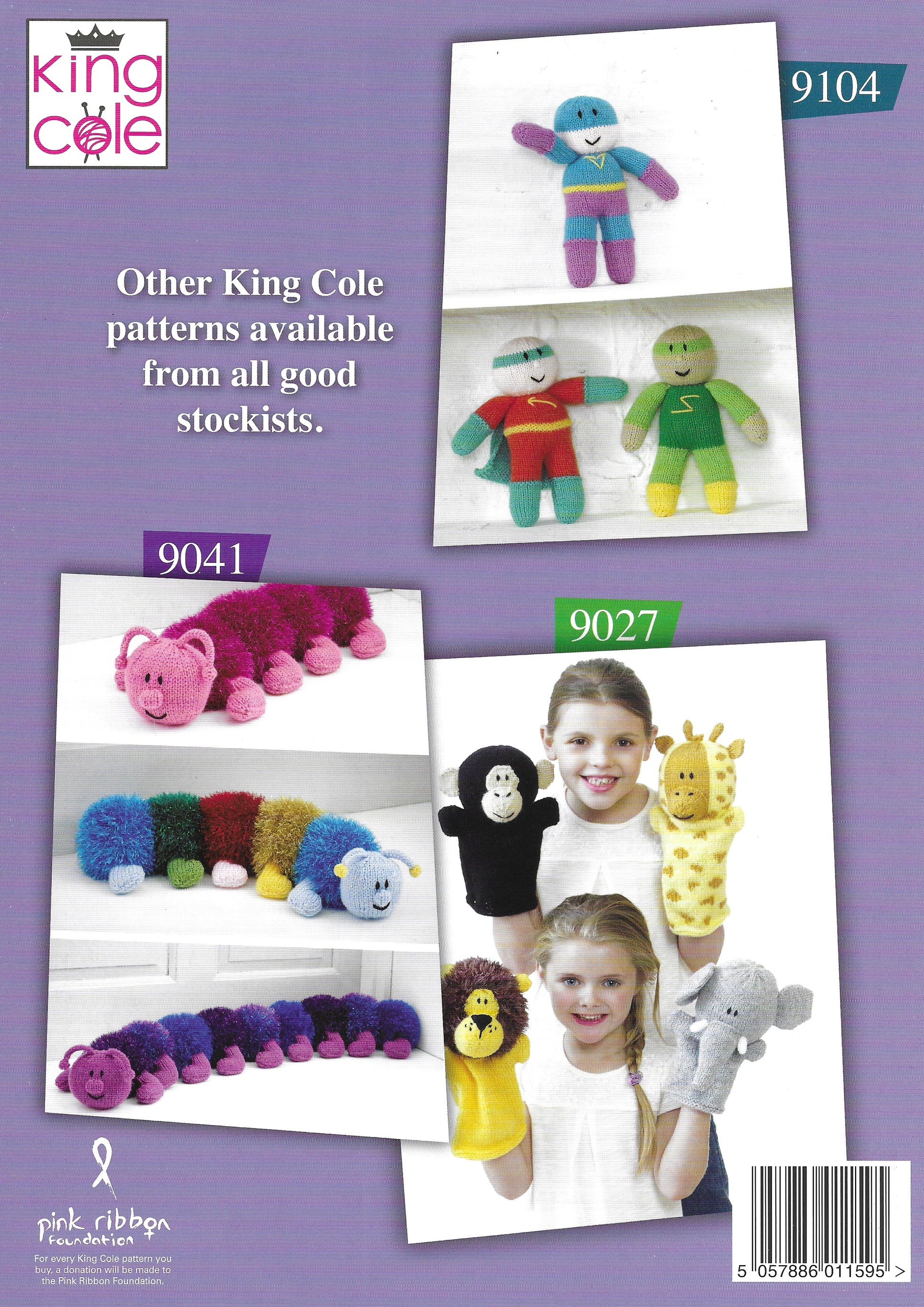 King Cole Novelty Toy Pony with Button Legs Knitting Pattern 9128 - Double Knit