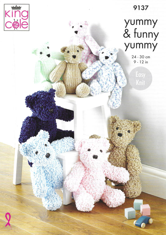 King Cole 9137 Teddies Chunky Knitting Pattern