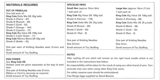 King Cole 9000 Spring Collection Novelty DK Knitting Pattern
