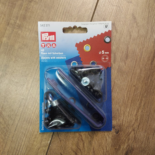 Prym Eyelets and Washers in Black Oxydized - Various Sizes