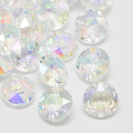 Acrylic Rhinestone Flat Faced Shanked Buttons