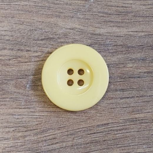 Flat Round Dyed Resin Button - Various Colours