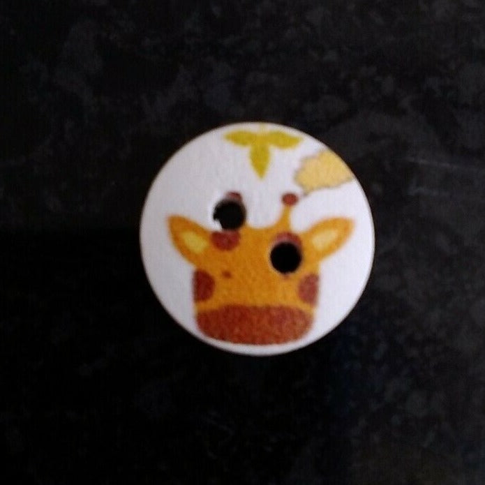 Wooden 2 Hole Zoo Animal Buttons