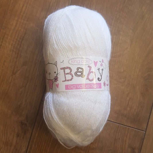 King Cole Big Value Baby 3ply Wool 100g - Various Shades