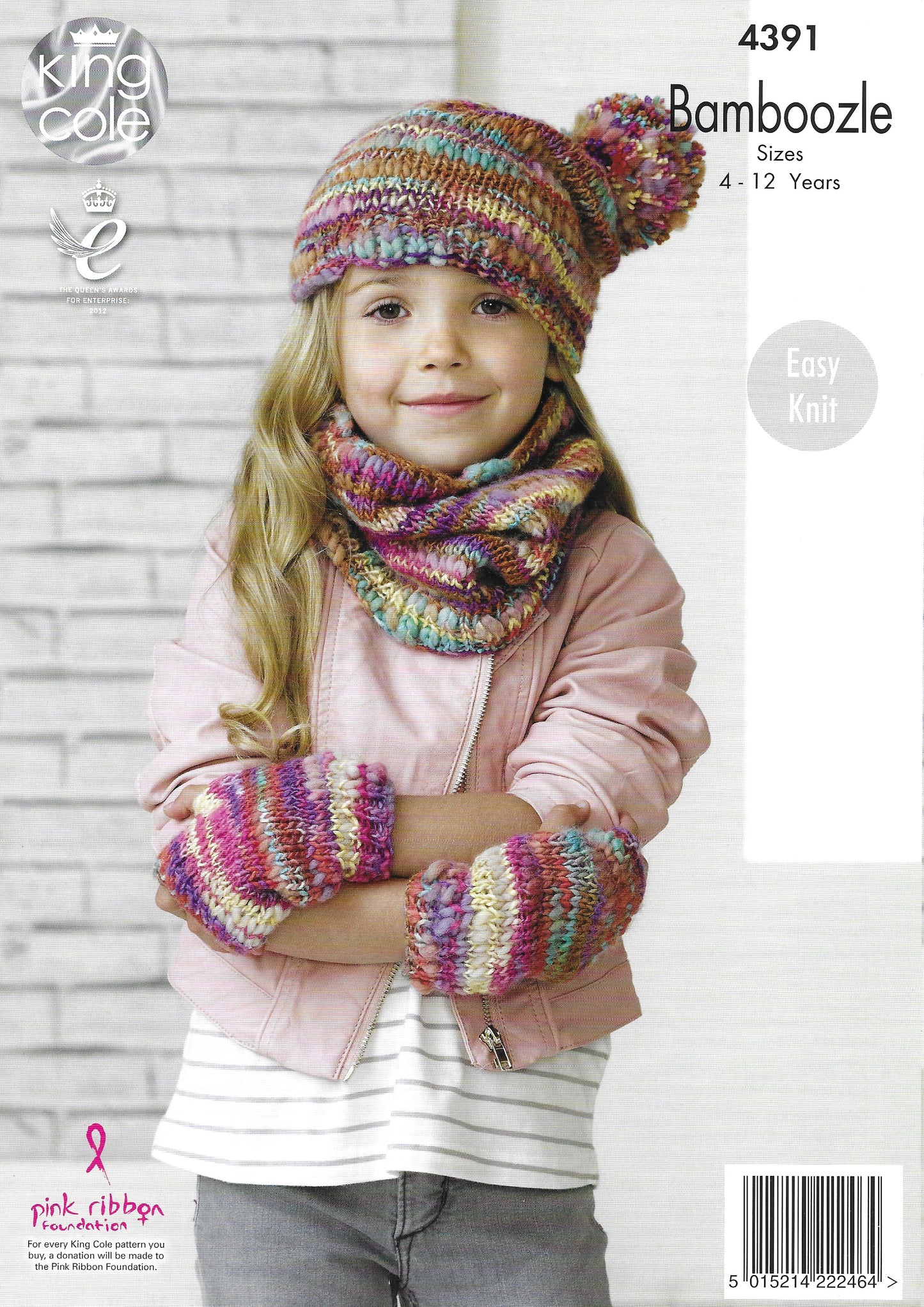 King Cole 4391 Childrens Snood, Hats, Mittens & Scarf, Easy Knit, Bamboozle Knitting Pattern