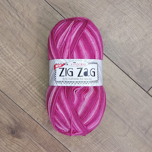 King Cole Zig Zag 4ply Wool 100g - Various Shades