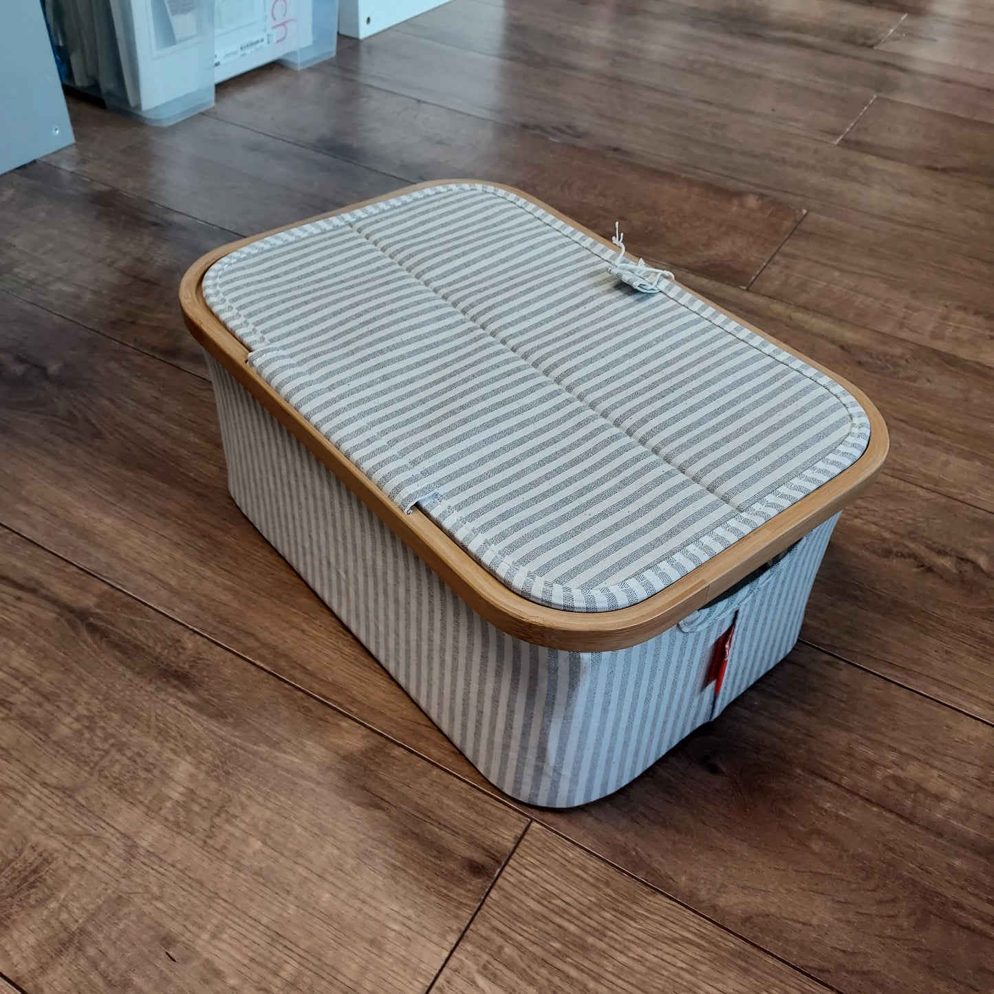 Prym Box Canvas and Bamboo Range - Foldable Grey Storage Box