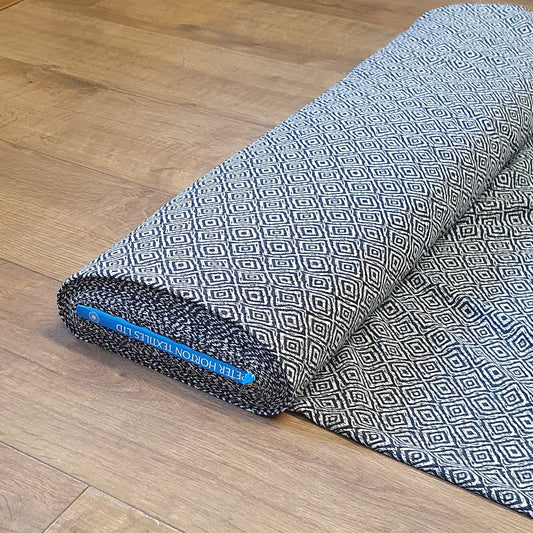 Geometric Diamond Polyester Print Fabric - Various Colours.