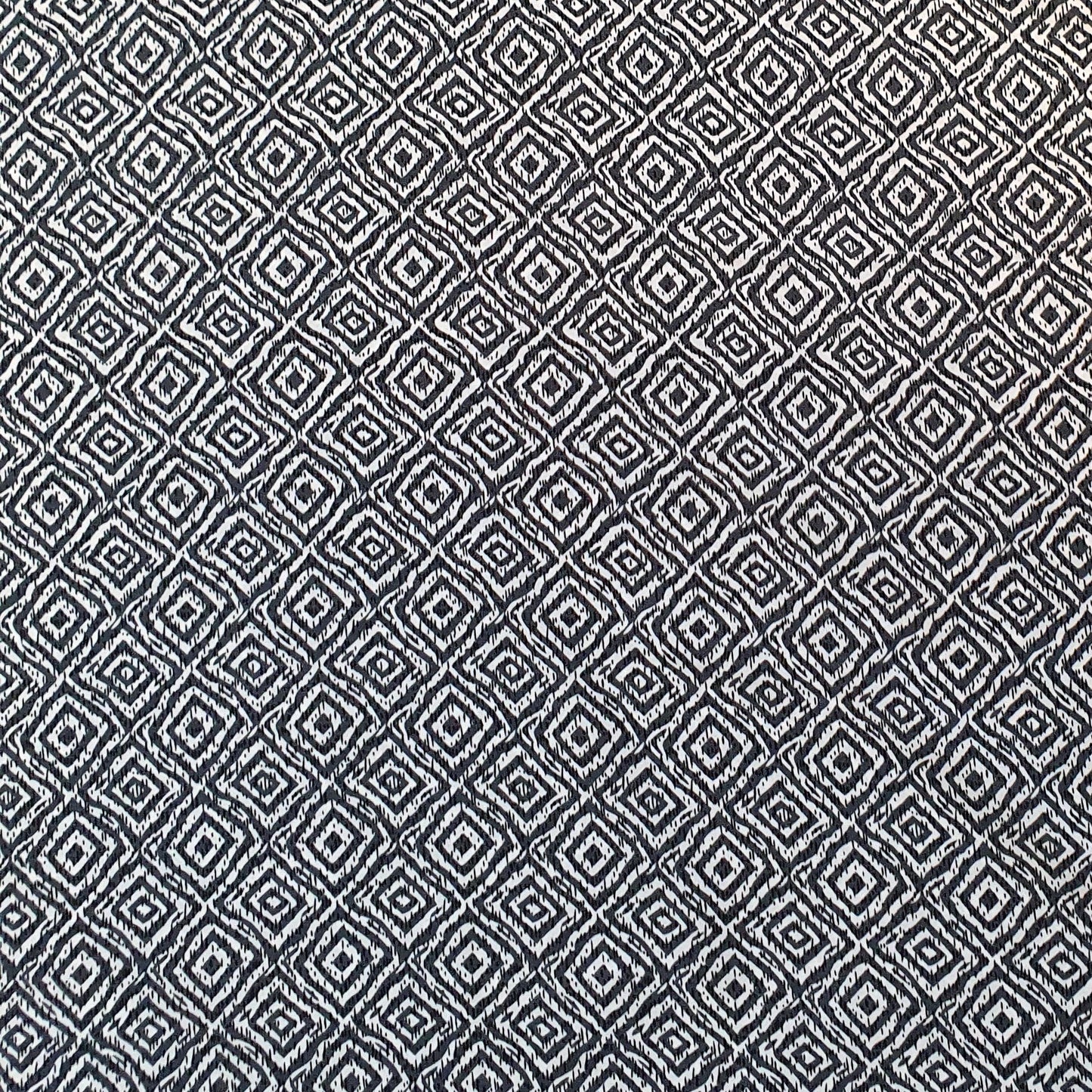 Geometric Diamond Polyester Print Fabric - Various Colours.