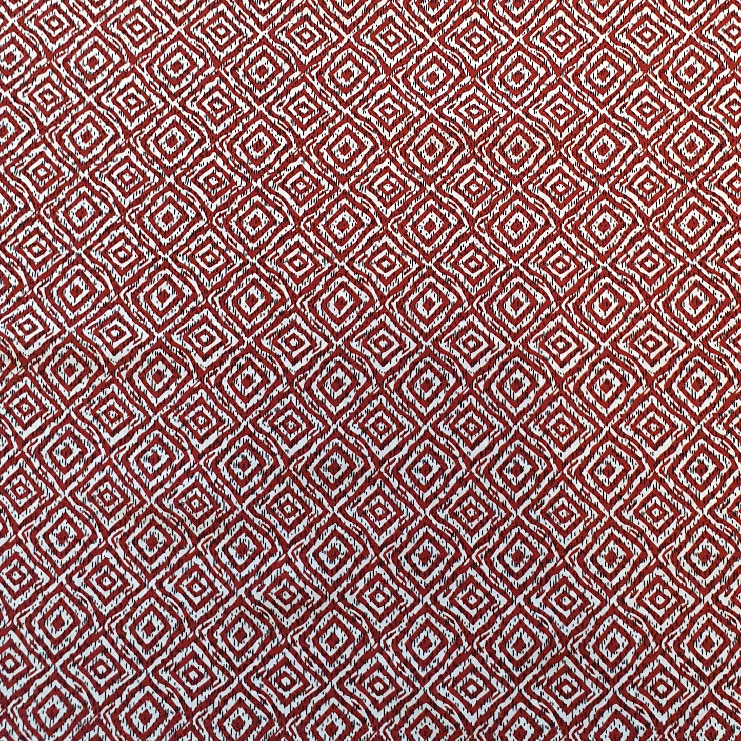 Geometric Diamond Polyester Print Fabric - Various Colours.