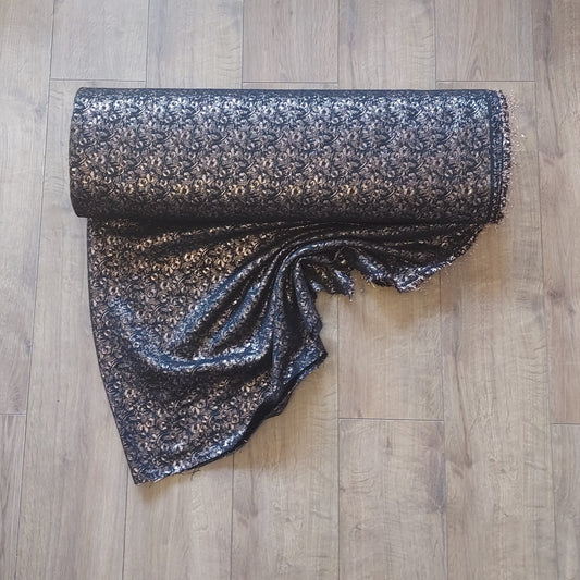 Rose Gold Roses Brocade Polycotton Fabric