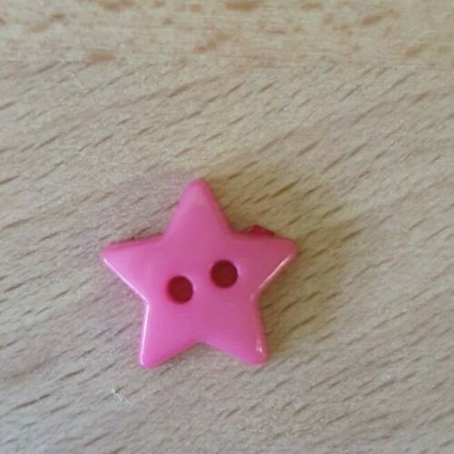 Plastic 2 Holed Star Buttons - Various Colours