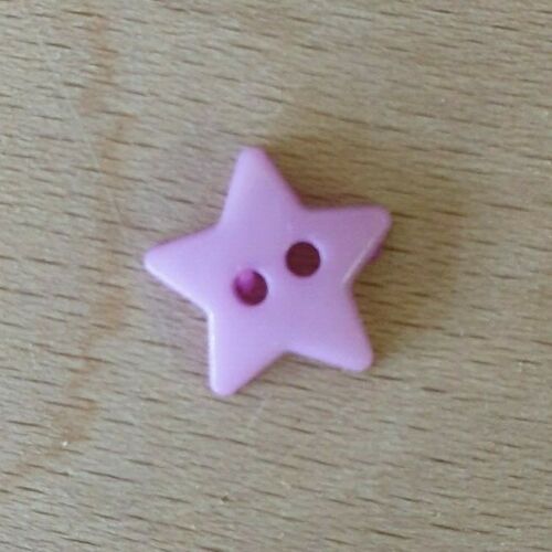Plastic 2 Holed Star Buttons - Various Colours