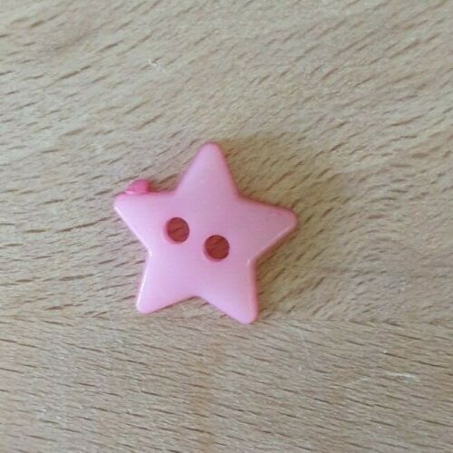 Plastic 2 Holed Star Buttons - Various Colours