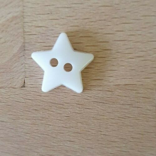 Plastic 2 Holed Star Buttons - Various Colours