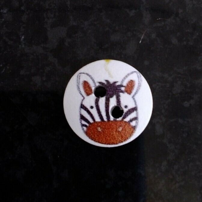 Wooden 2 Hole Zoo Animal Buttons